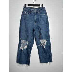 Wild Fable Women's Distressed Dark Wash Highest Rise Baggy Jean‎ Size 4/27